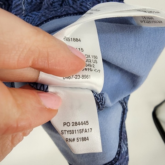 Patagonia Metairie Dress M Surplice V Neck Organic Cotton A Line Flare Navy Blue - Picture 12 of 13